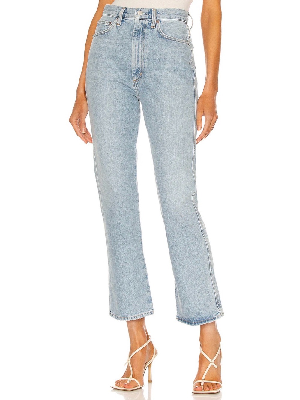 AGOLDE Pinch Waist High Rise Kick Riptide Jeans Size 28 Raw Hem Organic Cotton